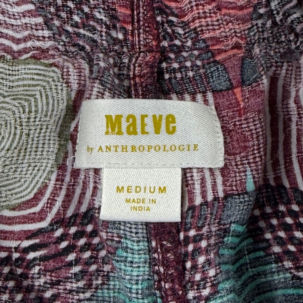 Maeve Anthropologie Womens Medium Abstract Geometric Print Wide Leg Lounge Pants - Picture 4 of 12